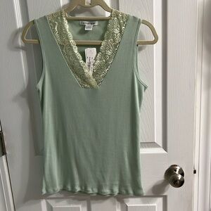 Lovely new green shell with lace